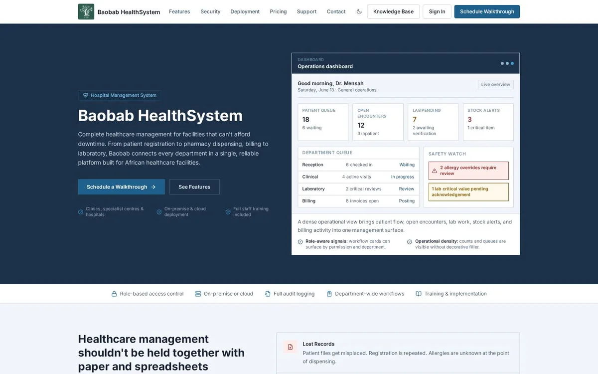 Baobab HealthSystem का स्क्रीनशॉट